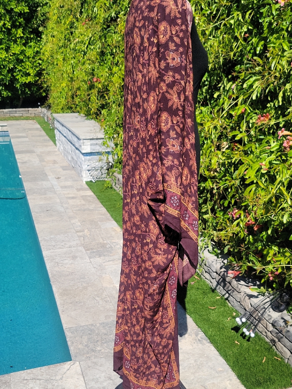 Sundance Long Kimono, Browns And Burgandy Boho Vibes - Picture 6 of 13